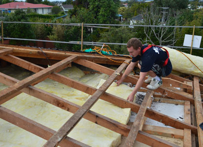 Roof insulation install